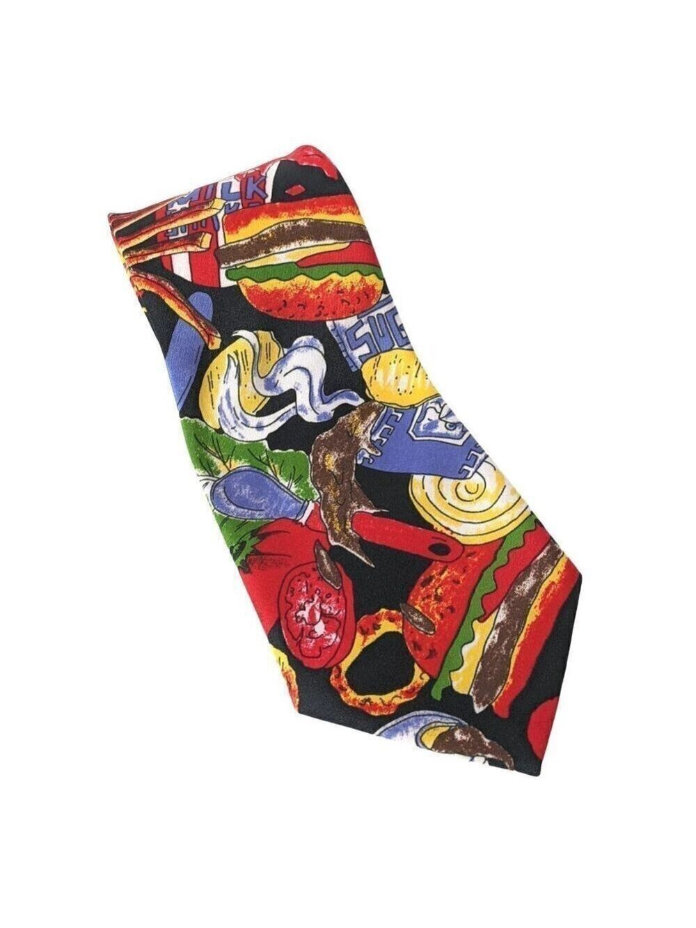Next Exit Hamburger Fast Food Multicolor Novelty Necktie